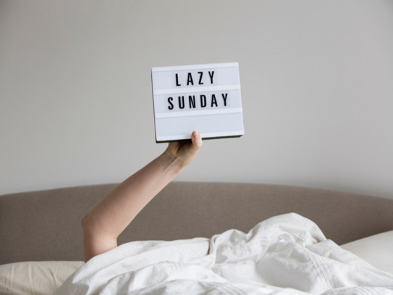 On a lazy Sunday at home you are most likely