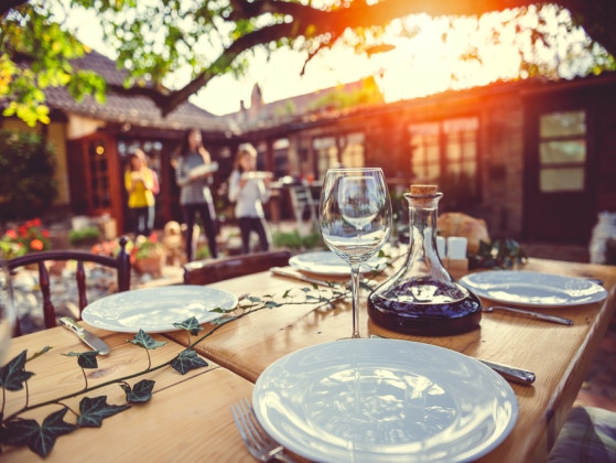 You host guests by…